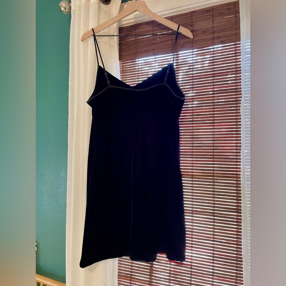 Banana Republic Cowl-Neck Slip Dress | Size Large Petite | Black Velvet - Picture 2 of 4